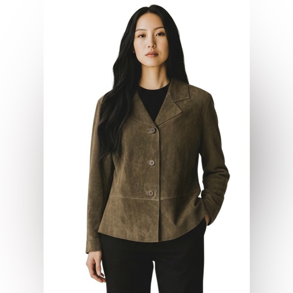 Brandon Thomas Genuine Suede Olive Jacket